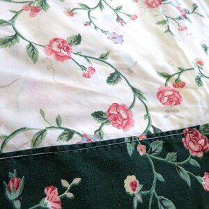 Vintage Cannon Full Size Flat Sheet Multicolor Floral Percale Cottage Country
